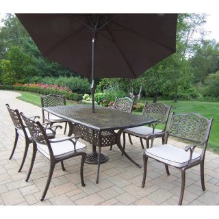 Oakland Living Oxford Mississippi Cast Aluminum Patio Dining Set with Tilting