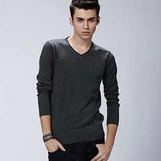 Mens Pure Color Solid colored Sweater of Cultivate Ones Morality