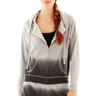 Rubber Doll Performance Studded Dip Dyed Hoodie, Lh Gry/ Bl, Womens