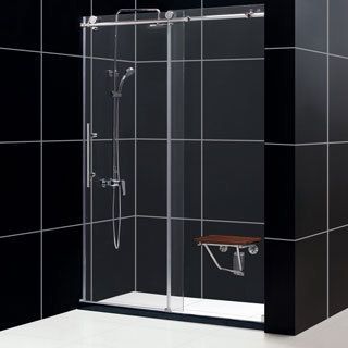 Dreamline Enigma x 56 60x76 inch Fully Frameless Sliding Shower Door (Tempered Glass, Stainless SteelIntended use IndoorTempered glass ANSI certifiedAssembly requiredProduct WarrantyLimited 5 (five) year manufacturer warrantyNote If purchasing a separa
