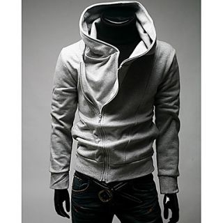 Chaolfs Mens Nap Cable Stayed Hoodie Jacket(Light Gray)