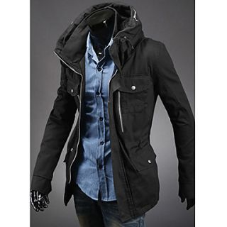 Chaolfs Mens England Style Medium Style Slim Jacket(Black)