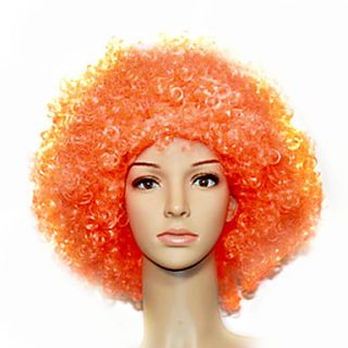 Capless Football Fans Party Wig Orange