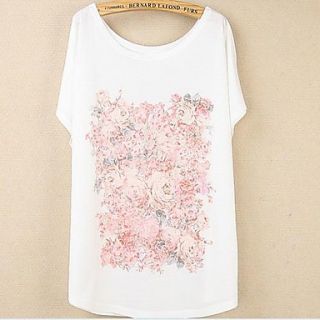 Womens Korean Fashion Printing Short Sleeve T Shirt