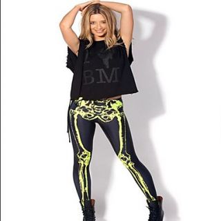 Womens Fluorescence Skeleton Leggings