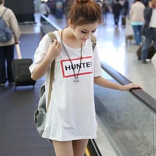 Womens Korean Style Fashion Loose Letters Print T Shirt