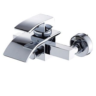 Contemporary Waterfall Brass Tub Faucet (Wall Mount)