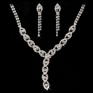 Beautiful Czech Rhinestones Alloy Plated Wedding Jewelry Set,Including Necklace And Earrings