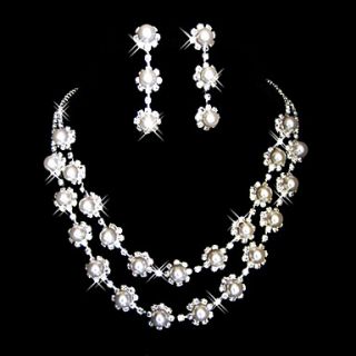 High Quality Czech Rhinestones With Alloy Plated Wedding Bridal Necklace And Earrings Jewelry Set