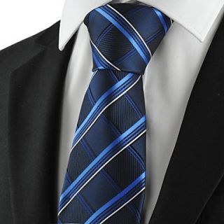 Tie New Plaid Checked Navy Classic Mens Tie Formal Suit Necktie Holiday Gift