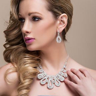 Marvelous Alloy With Rhinestones Wedding Jewelry Set,Including Necklace And Earrings