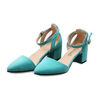 Sunfarey Womens All Match Chunky Heel Low Cut Solid Color Shoes