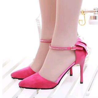 Sunfarey Womens Stiletto Heel Elegant Solid Color Diamonade Shoes