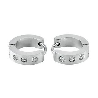 Mens Titanium Steel With Cubic Zirconia Earrings