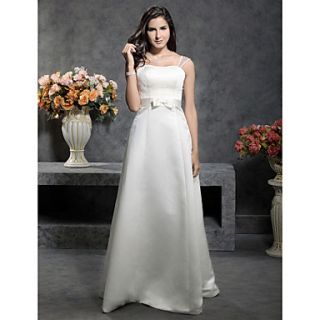 Free Custom measurements Princess A line Floor length Satin with Bow Wedding Dress