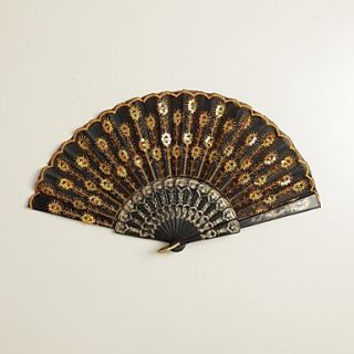 Black Peacock Design Fan
