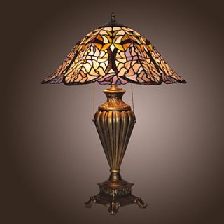 Tiffany Style Table Light with 2 Lights   Floral Shade