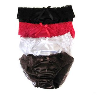 3 Pieces One Size Poly Cotton Briefs Low Waist Wedding/ Daily Wear Panties