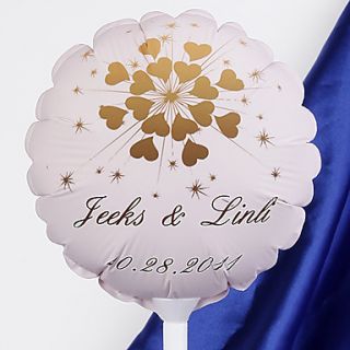Personalized Wedding Balloon   Sparkling Hearts