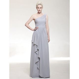Chiffon Sheath/Column One Shoulder Floor length Evening Dress inspired by Odette Yustman at Golden Globe Award