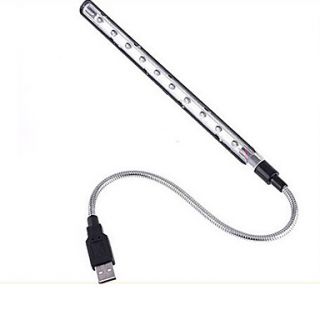 Bright 10 LED Flexible USB Light Desk Lamp for Laptop