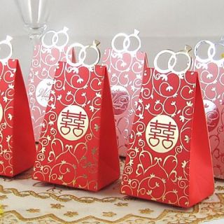Asian Style Wedding Ring Favor Box/Bag (Set of 12)