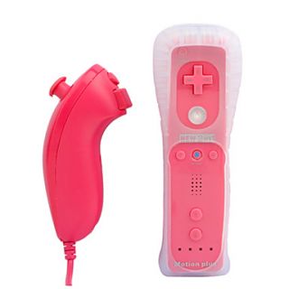 2 in 1 MotionPlus Remote Controller and Nunchuk Case for Wii/Wii U (Pink)