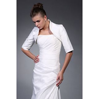 3/ 4 Length Sleeves Satin Bridal Jacket/ Wedding Wrap