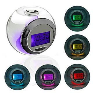 Crystal Ball Style Colorful Light Digital Alarm Clock Calendar Thermometer Timer (3xAAA)