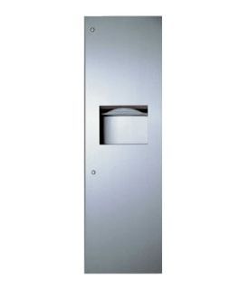 Bobrick B39003 TrimLine Series Recessed Paper Towel Dispenser/Waste Receptacle, 12Gallon Satin Finish Stainless Steel