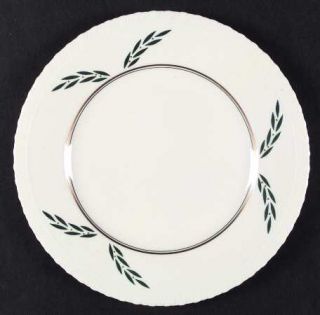 Hanover Coronation Dinner Plate, Fine China Dinnerware   Green Leaf Design,Gold