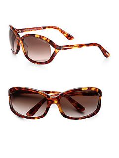 Tom Ford Eyewear Vivienne Square Acetate Sunglasses/Light Havana   Light Havana