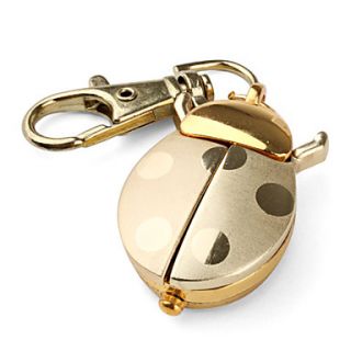 Gold Beetle Style Quartz Analog Keychain Watch