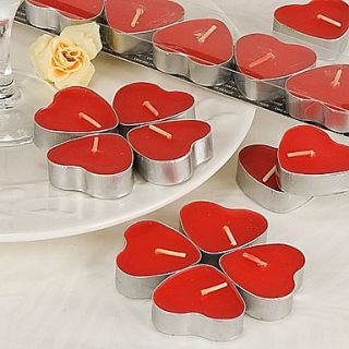 Heart Shaped Red Tealight Candles (Set of 7 Boxed)