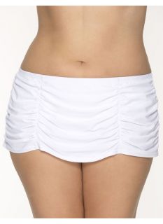 Lane Bryant Plus Size Retro ruched swim skirt     Womens Size 28, White