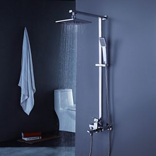 Contemporary Tub Shower Faucet with 8 inch Shower Head with Hand Shower