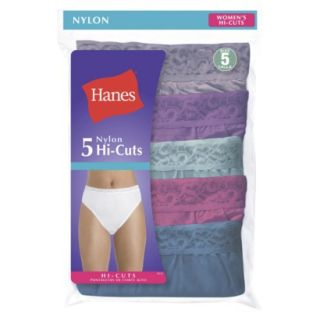 Hanes Womens 5 Pack Elegance High Cut Panty   Assorted 6