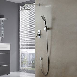 Wall Mount Contemporary Chrome Shower Faucet Set