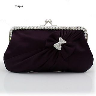 Silk Shell With Rhinestone/ Bowknot Evening Handbags/ Clutches More Colors Available