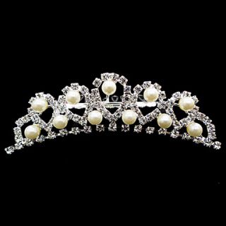 Rhinestones With Imitation Pearl Wedding Bridal Tiara/ Headpiece