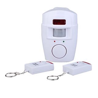 Independently Wireless Infrared Motion Detecting Alarm System with 2 x Remote Controls for Home Security