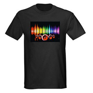 Sound and Music Activated Spectrum VU Meter EL Visualizer LED T shirt (4AAA)
