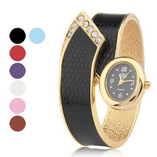 Womens Quartz Analog Alloy Band Bracelet Watch (Assorted Colors)