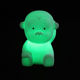 Cute Monkey Shaped Colorful LED Night Light (3xLR44)