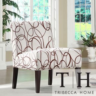 Tribecca Home Comfortable Chocolate Swirl Print Lounge Chair