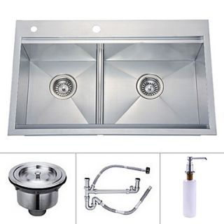 31 inch Undermount Stainless Steel Kitchen Sink (Double bowl)