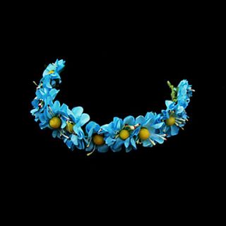 Blue Daisy Flower Girl Garland/Headpiece