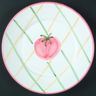 Pottery Barn Sunnyside Luncheon Plate, Fine China Dinnerware   Multimotif,Checks