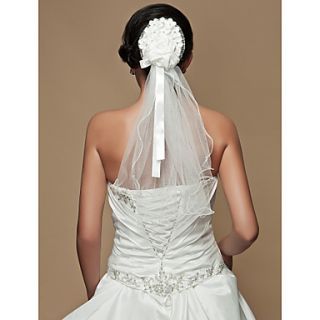 Gorgeous Satin/ Tulle With Sash Wedding Bridal Veil/ Headpiece
