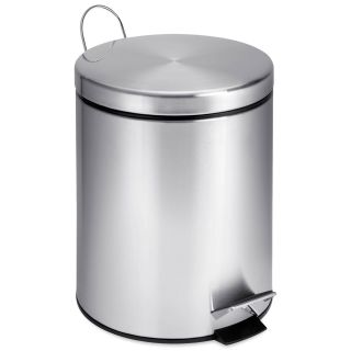 HONEY CAN DO Honey Can Do 5 Liter Round Stainless Steel Step Trash Can